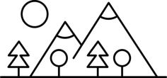 Mountain Side With Trees Made Up Different Shapes Sketch Style Svg Vector, Free Vectors File